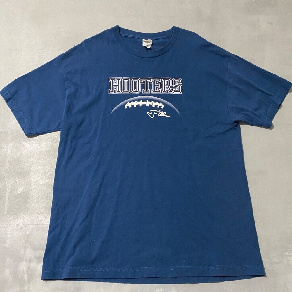 Hooters Shirt Mens‎ Size XL Alstyle vintage made Mexico blue short sleeve